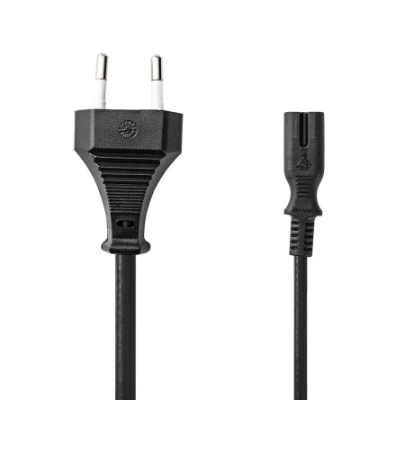 Strmkabel med Euro-stik og IEC-320-C7 - Sort
